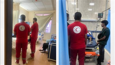 الهلال الأحمر المصري يقدم الإسعافات الأولية والدعم النفسي لمصابى حادث قطار مطروح 