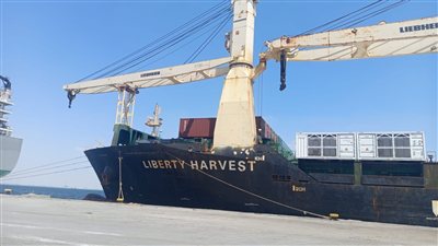 ميناء السخنة يشهد أول عملية ترانزيت مباشر لتداول السيارات والمعدات