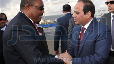 السيسى يصل القاهرة بعد زيارة السودان واثيوبيا
