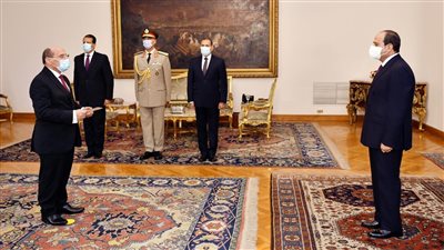 المستشار عبد الله شوضه يؤدى اليمين أمام السيسى رئيساً لمحكمة النقض