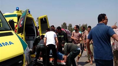 الصحة: وفاة مواطن وإصابة 24 آخرين في حادث تصادم ببني سويف
