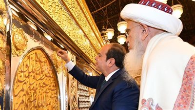 الرئيس السيسى يفتتح مسجد «سيدنا الحسين» بعد أعمال التجديد
