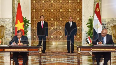 الرئيس السيسى ونظيره الفيتنامى يشهدان التوقيع على 8 مذكرات تفاهم بين البلدين