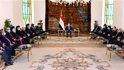 الرئيس السيسي يستقبل أعضاء الجمعية العمومية لمجلس كنائس الشرق الأوسط