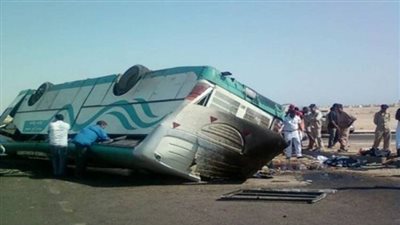 7 مصابين في حادث انقلاب أتوبيس مدارس بمدينة 6 أكتوبر