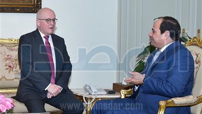 السيسي يستقبل رئيس الكتلة البرلمانية الالمانية للائتلاف الحاكم .. ويؤكد ضوروة رفع حظر توريد السلاح لليبيا