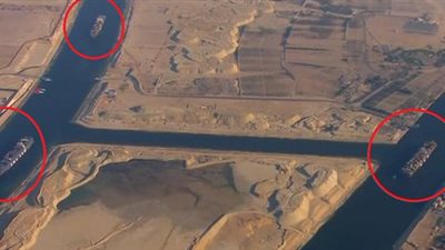 بالفيديو ..مرور أول سفينتين تجاريتين متقاطعتين في مياه مشروع قناة السويس 