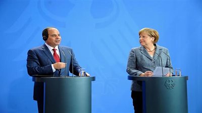 بدء المباحثات بين السيسي وميركل