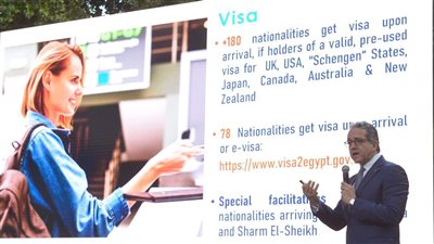 «العناني» يُروج للسياحة المصرية في أكاديمية الفنون بروما