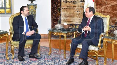 تفاصيل لقاء السيسي ورئيس وزراء لبنان (صور)
