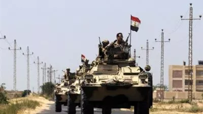 إصابة جندى فى انفجار لغم على الطريق الدولى