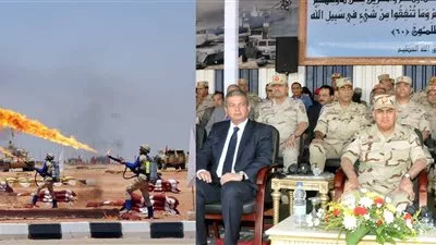 بالصور.. وزير الدفاع يشهد بيان عملي للحرب الكيميائية 