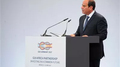 السيسي يلتقي زعيم أغلبية البرلمان الألماني
