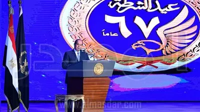 نص كلمة السيسي خلال الاحتفال بعيد الشرطة 