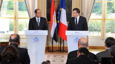 ننشر نص كلمة السيسي خلال المؤتمر الصحفي مع ماكرون