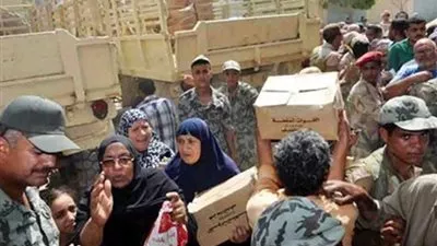 القوات المسلحة توزع 24 ألف كرتونة مواد غذائية بالوادي الجديد