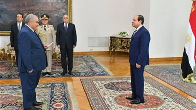 المستشار سعيد مرعي يؤدي اليمين أمام السيسي رئيسا للمحكمة الدستورية
