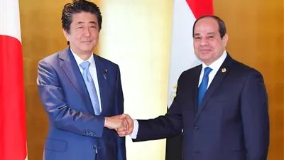 مباحثات قمة موسعة بين السيسي ورئيس وزراء اليابان