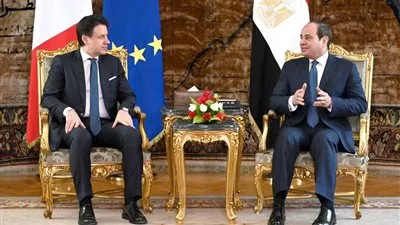 السيسى يبحث مع رئيس الوزراء الإيطالى تطورات القضية الليبية