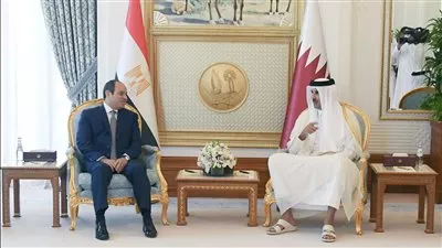 السيسي وتميم يتفقان على دعم التعاون المصري القطري في مختلف المجالات