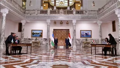 السيسي ورئيس أوزبكستان يشهدان مراسم التوقيع على عدد من اتفاقيات التعاون