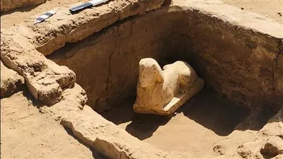 اكتشاف تمثال لأبو الهول وبقايا مقصورة كلاوديوس بجوار معبد دندرة بقنا