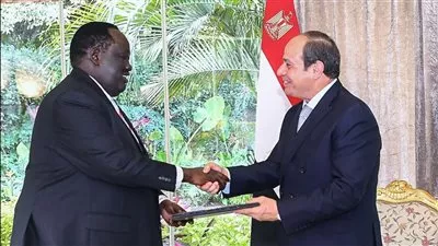 السيسي يتسلم رسالة من رئيس جنوب السودان حول تطورات الأوضاع بالسودان