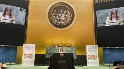 وزيرة التخطيط تلقى بيان مصر بمنتدى التنمية المستدامة فى نيويورك