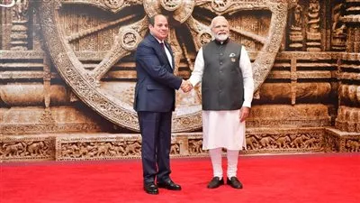 رئيس وزراء الهند يستقبل السيسي بمقر انعقاد قمة العشرين