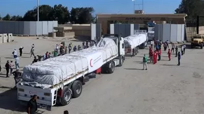 دخول الدفعة الثانية من قوافل المساعدات إلى غزة عبر منفذ رفح