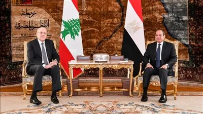 السيسي يؤكد ثبات دعم مصر للمؤسسات اللبنانية للحفاظ على استقرار شعبها