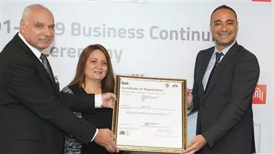 بنك القاهرة يحصل على شهادة الأيزو 22301 لنظام استمرارية الأعمال