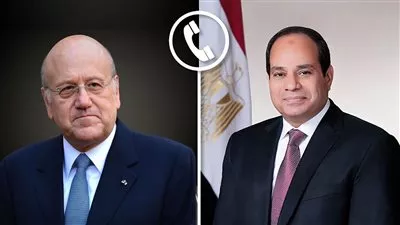 السيسي يبحث مع رئيس الحكومة اللبنانية جهود وقف إطلاق النار في غزة