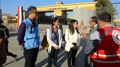  وزيرة التعاون الدولي ترافق رئيسي وزراء إسبانيا وبلجيكا خلال زيارتهما لمعبر رفح