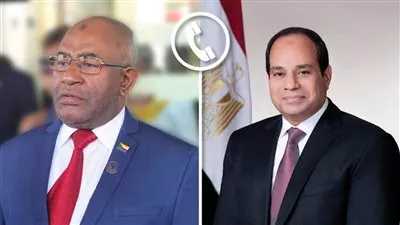 السيسي يبحث مع رئيس جزر القمر جهود إحلال السلم والأمن فى أفريقيا 