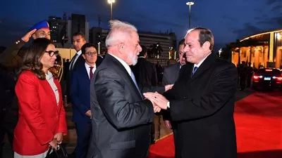 السيسي يودع الرئيس البرازيلي لولا دا سيلڤا بعد انتهاء زيارته لمصر