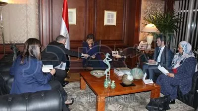 سحر نصر تبحث مع السفير الفرنسي زيارة فرنسوا أولاند للقاهرة 