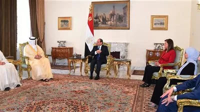 السيسى يبحث مع وفد إماراتى سبل تعزيز التعاون المشترك فى مختلف المجالات