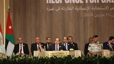كلمة الرئيس السيسي بمؤتمر الاستجابة الإنسانية الطارئة في غزة