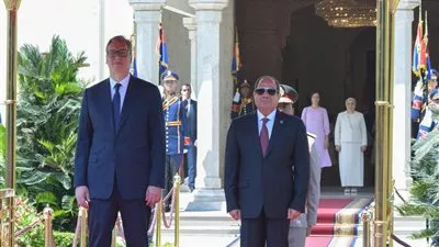 الرئيس السيسي يستقبل نظيره الصربي ألكسندر فوتشيتش في قصر الاتحادية