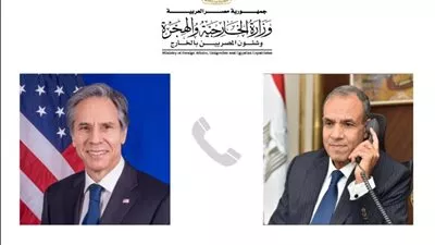 وزير الخارجية يؤكد لنظيره الأمريكي موقف مصر الداعي لوقف إطلاق النار بغزة