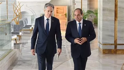 الرئيس السيسي يبحث مع وزير الخارجية الأمريكي جهود وقف إطلاق النار بغزة