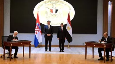 مصر وكرواتيا توقعان مذكرة تفاهم لتعزيز التعاون بمختلف المجالات الاستثمارية