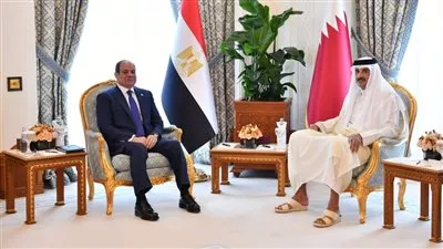  الرئيس السيسي وأمير قطر يشددان على ضرورة دعم خطة إعادة إعمار غزة