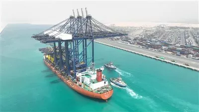 رصيف محطة هاتشيسون بميناء السخنة يستقبل 3 اوناش عملاقة من طراز STS