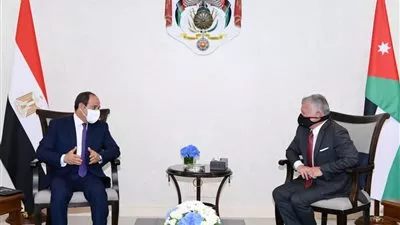 السيسى يبحث مع عاهل الأردن سبل تعزيز العلاقات الثنائية