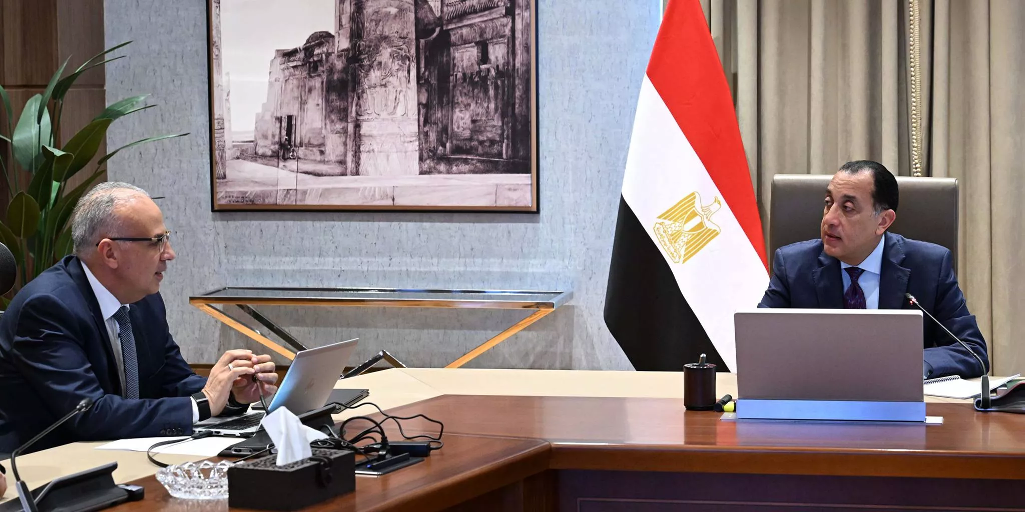 رئيس الوزراء يجتمع مع وزير الرى