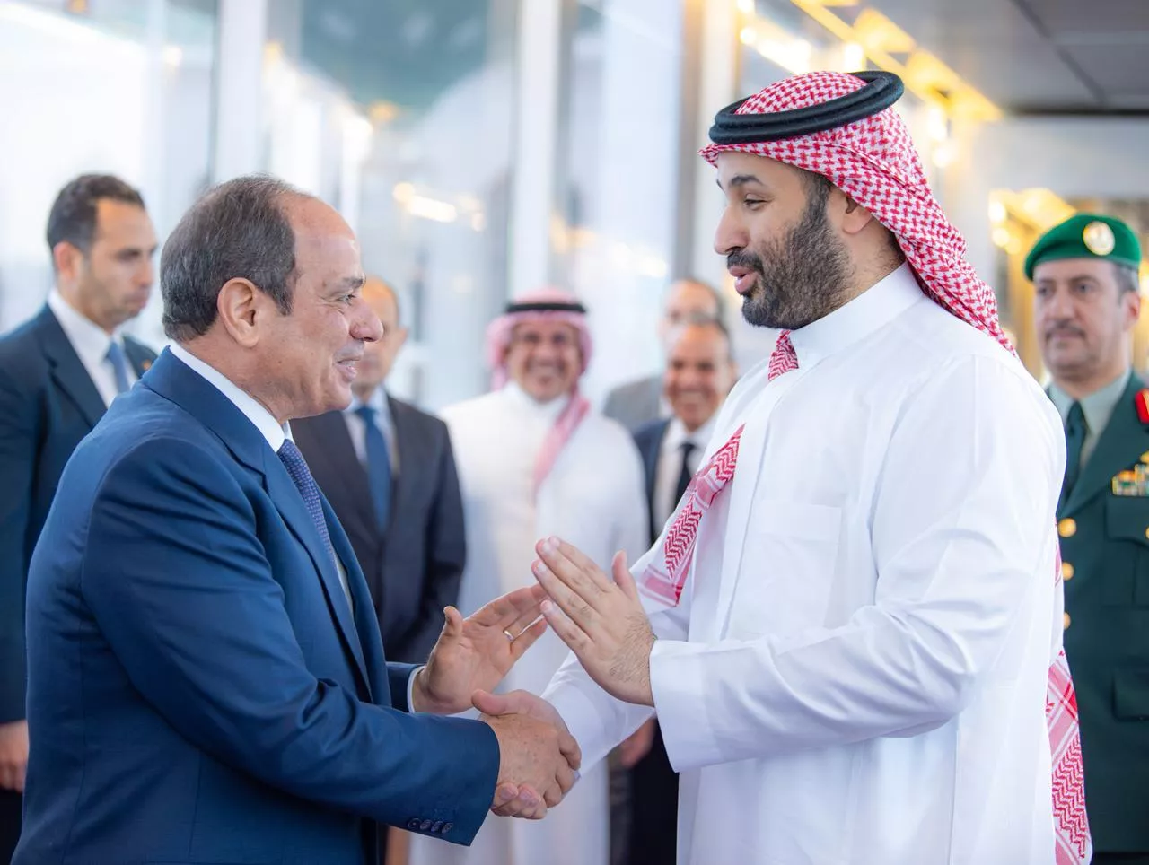 الرئيس السيسي يستقبل ولي العهد السعودي