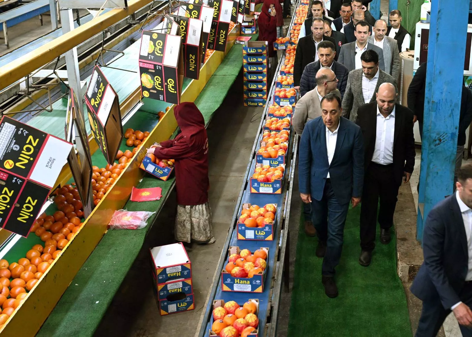 مدبولي يتفقد محطة الصواف لتعبئة الموالح والحاصلات الزراعية