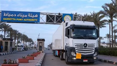 تواصل تدفق شحنات الترانزيت عبر خط «الرورو» بميناء دمياط إلى دول الخليج